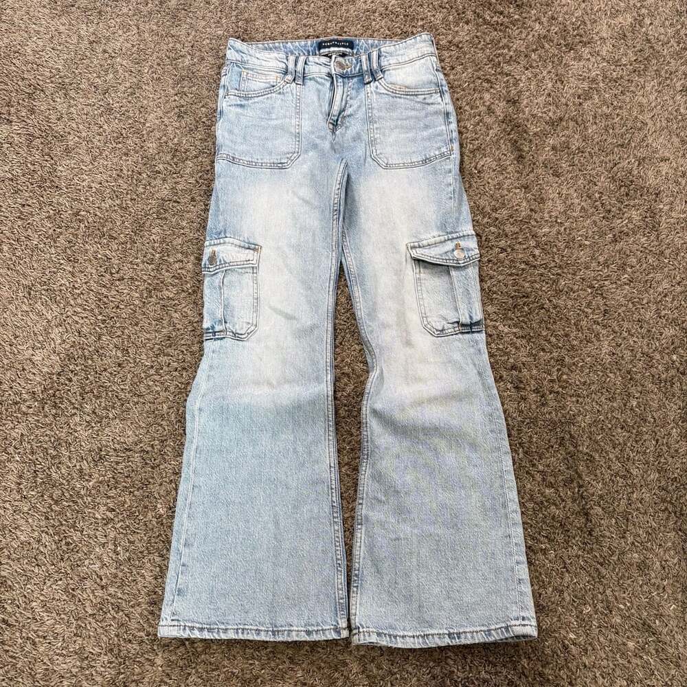 Y2K Aeropostale Mid Rise Flare Utility Jeans Size Light Wash